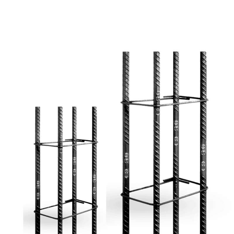Colunas de ferro montadas prontas para obra